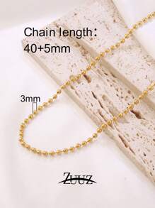 1 pièce Collier à chaîne de perles en acier inoxydable de 2 mm, 3 mm, 4 mm pour femmes et hommes. Colliers à perles rondes. Ras-de-cou pour femmes. Cadeau pour meilleurs amis