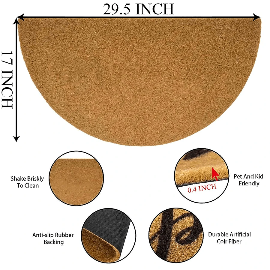 Funny Half Round Door Mat Half Circle Mat Front Door Mat ( Protected By
