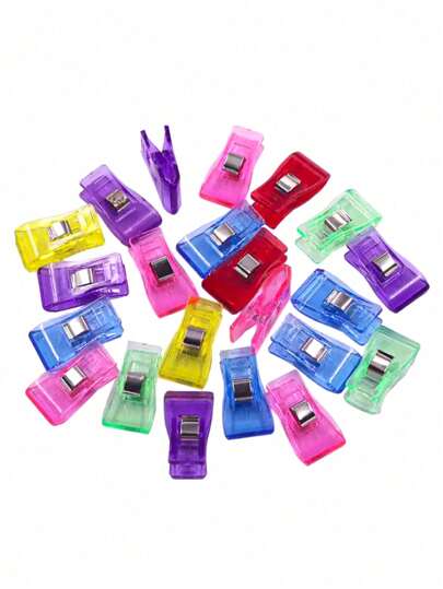 10/20 件/套迷你随机颜色边缘定位夹塑料拼布夹缝纫夹剪贴簿夹织物固定 DIY 工艺夹