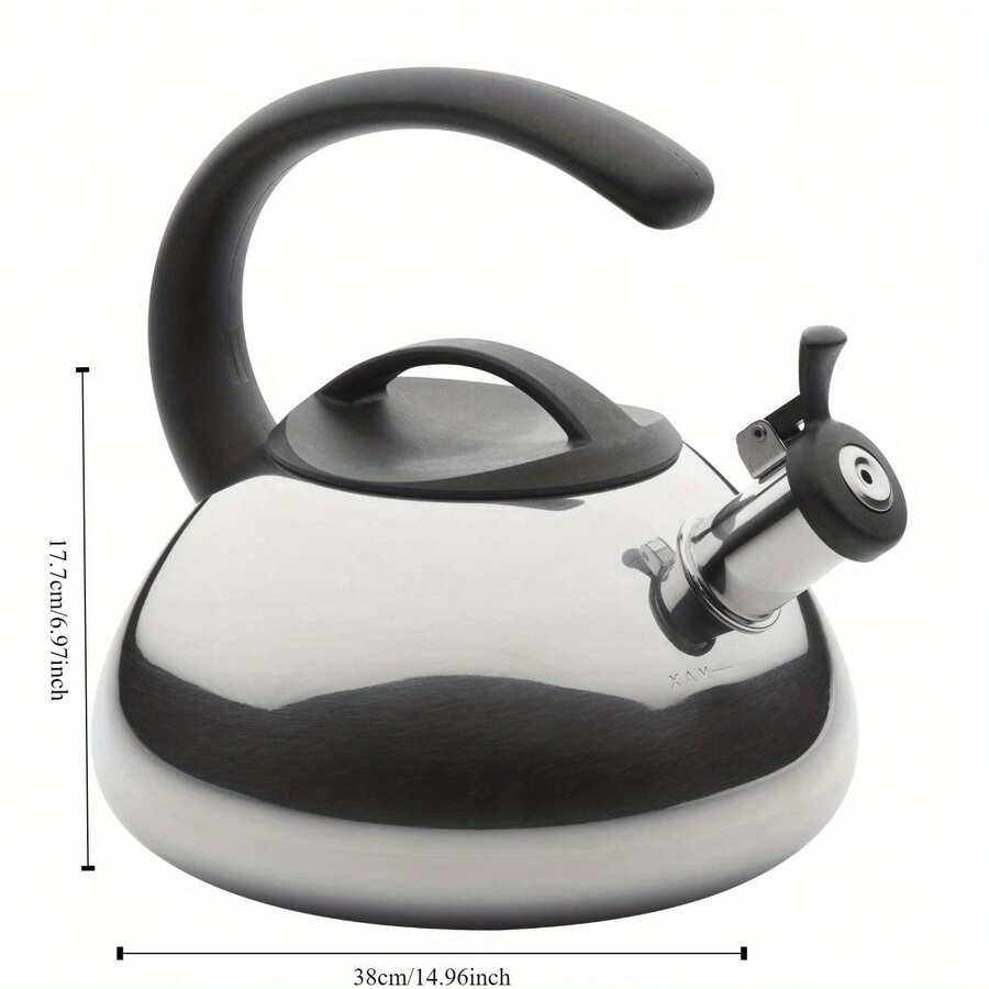 Stainless Steel Whistling Tea Kettle, 2.3 Quart, Silver SHEIN USA