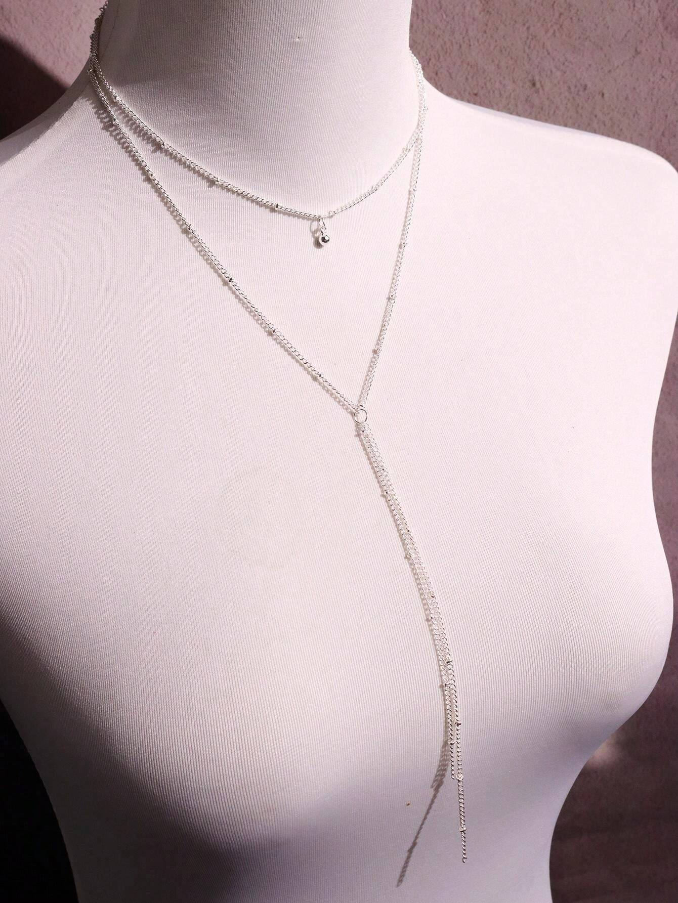 1pc Elegant Vintage Fashion Versatile MultiLayer YStyle Long Necklace