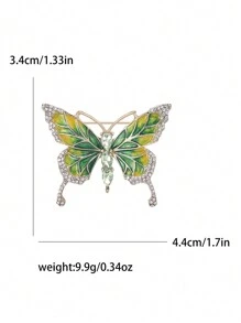 女士时尚珐琅蝴蝶胸针水钻昆虫别针派对宴会休闲配饰礼物