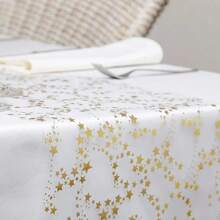 1 Cuộn Khăn Trải Bàn Lưới Vàng Cao Cấp, Mềm Mại Và Có Thể Tùy Chỉnh, 11*108.3 Inch, Bàn Ghế Trang Trí, Thích Hợp Cho Các Bữa Tiệc, Đám Cưới Và Lễ Hội, Được Ưa Thích Cho Các Buổi Họp Mặt Gia Đình Hàng Ngày Vào Giáng Sinh Và Halloween - Vàng - Xem 3