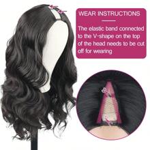 24inch V Part Wig Body Wave Glueless Wig Clip In Extensions Thin Part Wig Long Wavy Black Half Wig For Women, Hair No Leave Out V Part Wigs Beginner Friendly No Sew In Synthetic Wigs - 2# - 查看 4