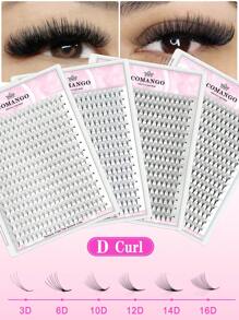 CoMango 300Fans 3D/6D/10D/12D/14D/16D 纤细预制卷扇形进口材料蓬松睫毛预制睫毛延长所有尺寸扇形睫毛簇，睫毛簇，单根睫毛，睫毛，假睫毛 - D - 查看 8