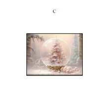 YIKES 1 pièce Père Noël Veille de Noël Privée Bonhomme de neige Cadeau de Noël Flocon de neige Rose Mode Murale Affiche Nordique Décoration de chambre Chambre de fille Suspension Tête de lit Peinture sans cadre