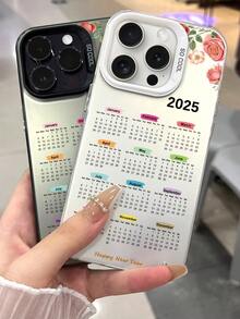 1 pieza Funda de teléfono con diseño metalizado reflectante con láser y mensaje de Feliz Año Nuevo 2025 compatible con iPhone 16 Pro Max/16 Pro/16 Plus/16/11/11 Pro/11 Pro Max/12/12 Pro/12 Pro Max/13/13 Pro/13 Pro Max/14/14 Plus/14 Pro/14 Pro Max/15/15 Plus/15 Pro/15 Pro Max - Negro - Ver 3