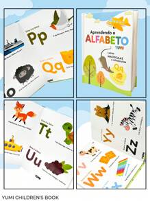 Children's Book Learning The Alphabet Uppercase And Lowercase Letters Hard Sheets - 白色 - 查看 9