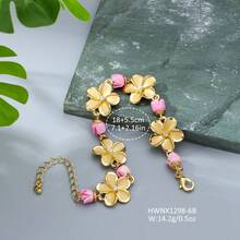 1 chiếc vòng tay hoa sứ Hawaii mạ vàng 14K mờ dành cho phụ nữ, quà tặng cho ngày lễ tình nhân hoặc lễ tạ ơn - Nhiều màu - Xem 12