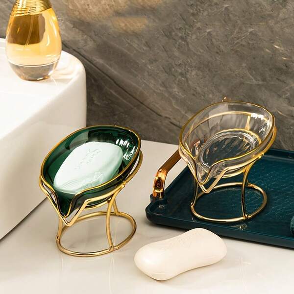 Soap Dish Holder, Wall-Mounted Soap Rack, Drainage, Suction Cup, No-Drill, For Bathroom Storage