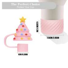 2 pezzi Set di coperture in silicone per cannucce e bicchieri natalizi (adatti per cannucce da 10 mm/0,4 pollici), antipolvere, resistenti all'usura, antiurto, anti rumore, adatti per 40 once, per sport e fitness