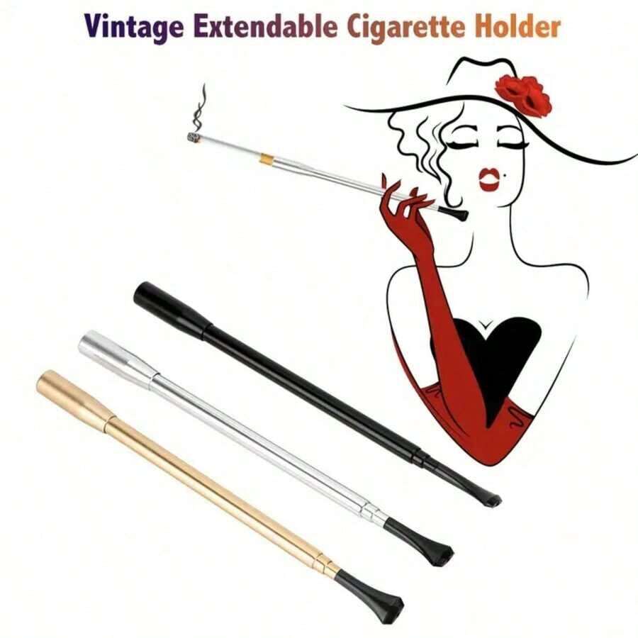 1PC Retro Slim Cigarette Telescopic Pipe, Telescopic Cigarette Holders