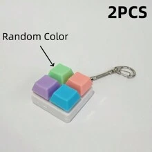 1 件随机颜色挤压减压块钥匙扣，随机链式键盘按压减压玩具，Asmr 玩具，烦躁钥匙扣，烦躁玩具>学校，烦躁，玩具，烦躁