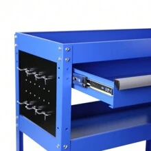 Rolling Tool Cart, Premium 1-Drawer Utility Cart, Heavy Duty Industrial Storage Organizer Mechanic Service Cart With Wheels And Locking System - 藍色 - 查看 10
