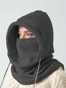 1pc Women Beanie Fleece Cycling Hat Scarf Hooded Face Cover Men Camping Cycling Cap Ski Balaclava Skullies Beanie Bonnet Neckerchief - A - View 10