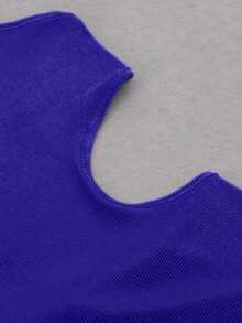 Long Sleeveless Dress With Tie At The Back, Suplex Fabric, Side Opening With Elegant, Sensual, Beautiful, Party, Rock The 2025 Trend, Promotion - 寶藍色 - 查看 3