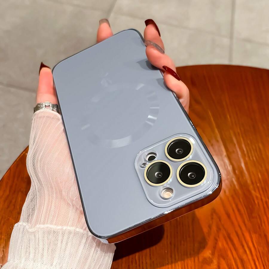 Magnetic Phone Case For IPhone 16/15/14/13/12 Pro Max Plus, Supports Wireless Charging, All-Round Camera Protection, Shockproof Back Cover - Màu xanh lam - Xem 1