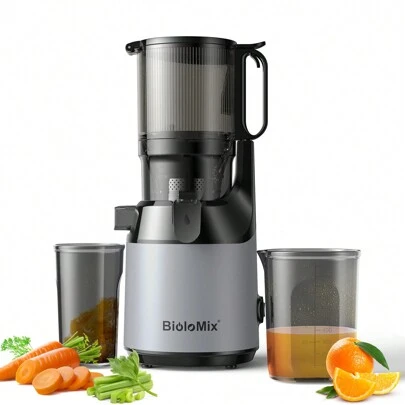 BioloMix Cold Press Juicer,With 130mm Feed Chute,Fit Whole Fruits & Vegetables,High Juice Yield, Slow Masticating Juicer