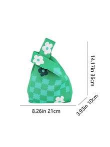 Túi Tote Dệt Kim Họa Tiết Ngựa Vằn & Báo Mới, Túi Áo Vest Đi Làm Sức Chứa Lớn, Túi Áo Ghi Lê Phối Màu Dễ Thương Cá Nhân Nhẹ & Thời Trang - màu xanh lá - Xem 7