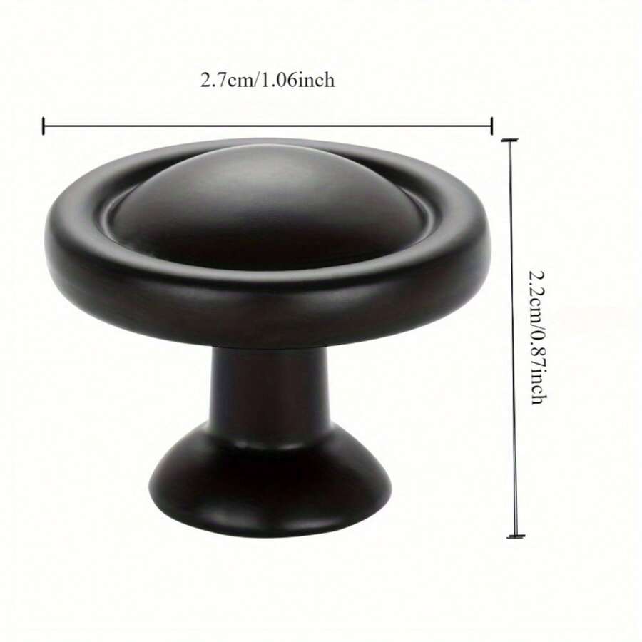 10pcs/Set Polished Black Knobs Round Plastic Drawer Handles