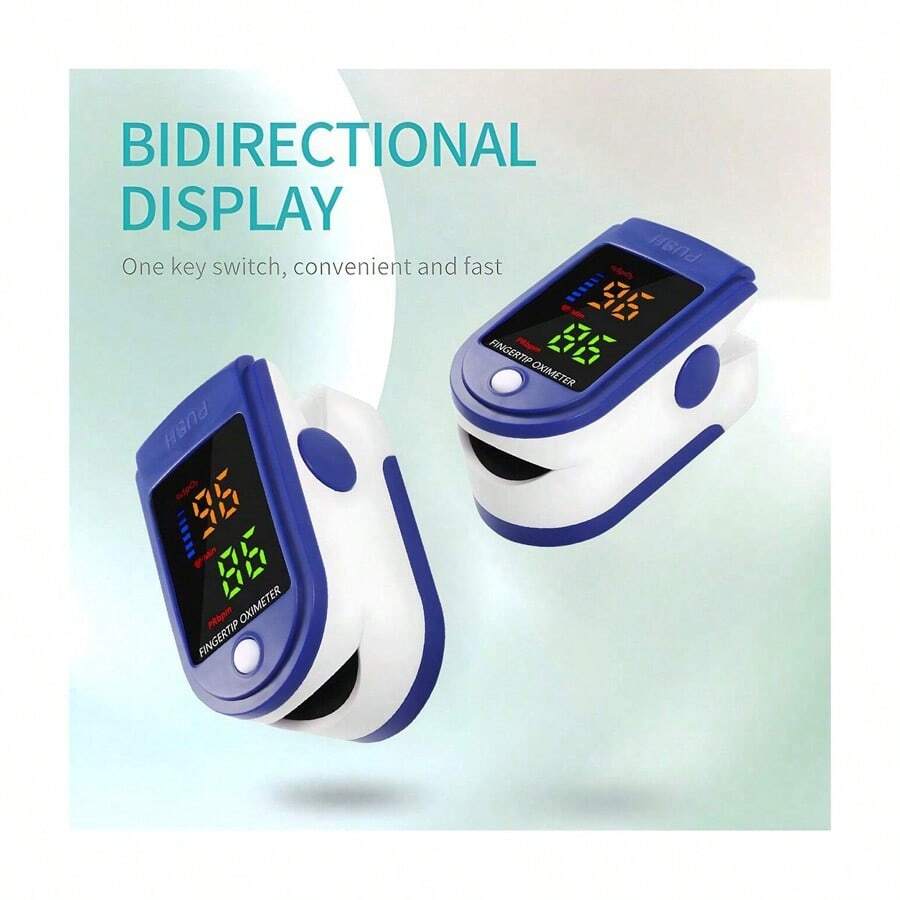 1pc Adult Fingertip Pulse Oximeter Blood Oxygen Saturation Monitor
