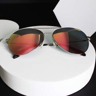 New Fashion Pilot Style Memory Metal Frame Glasses, Suitable For Outdoor Activities, Driving, Everyday Wear For All Seasons