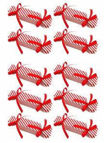10 cajas de dulces navideñas con cintas, cajas de regalo de papel a rayas rojas y blancas para dulces, chocolates, recuerdos de fiestas, navidad, bodas y decoración de fiestas, accesorios de decoración para ambiente de fiesta navideña, suministros de decoración navideña para el hogar - Multicolor - Ver 13