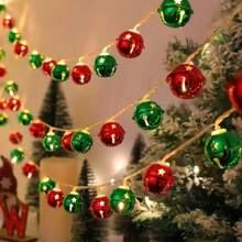 1 件 10/20/30 圣诞红绿铃铛灯串挂花环装饰灯电池供电适用于家庭卧室壁炉楼梯圣诞节快乐派对婚礼圣诞树装饰圣诞装饰圣诞礼物感恩节圣诞树装饰饰品圣诞灯卧室装饰家居装饰派对装饰节日节日房间装饰 - 暖白色 - 查看 3