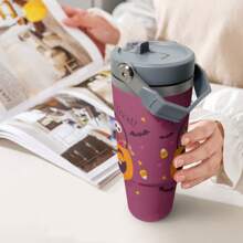 30 Oz Halloween Tumbler - Stainless Steel Insulated Travel Mug With Handle, Lid, Straw, Leak-Proof, 1 Non-Slip Reusable Cup, Suitable As A Friend, Father, Mother Gift - Halloween, Christmas Gift