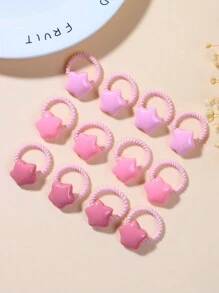 10/12pcs Kids Cartoon Thumbprint Hair Ties, Durable Elastic Hair Bands For Ponytails, Suitable For School, Outdoor, Parties, Back To School Gift - Multicolor - View 15