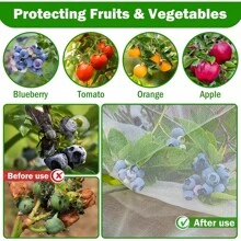 1/2 Packs Garden Mesh Netting For Plants, Insect Bird Netting Pest Barrier Bag With Drawstring, Tomato Protective Cover Fruits Tree Blueberry Bush Netting Cover Bag Protection For Vegetables ﻿ - White - View 5