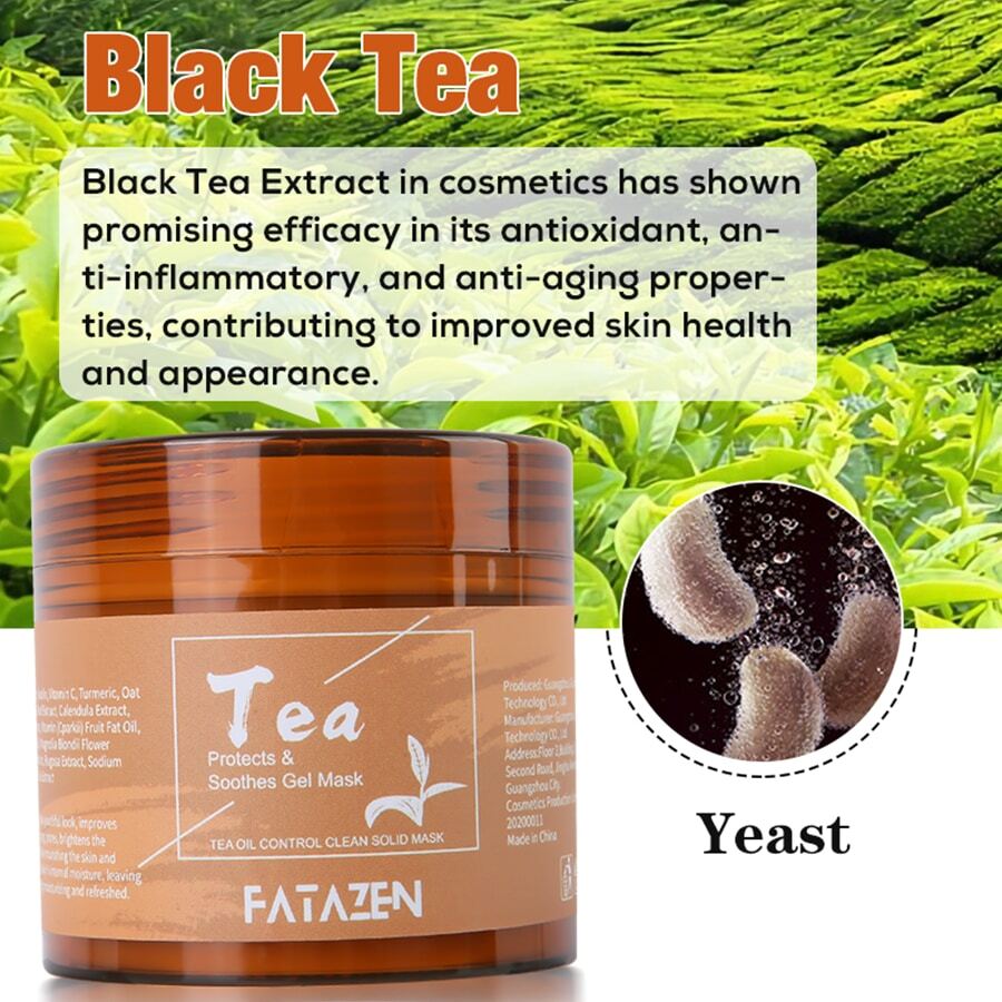 FATAZEN Beauty Products Deep Hydrating Black Tea Facial Jelly Clay Mask