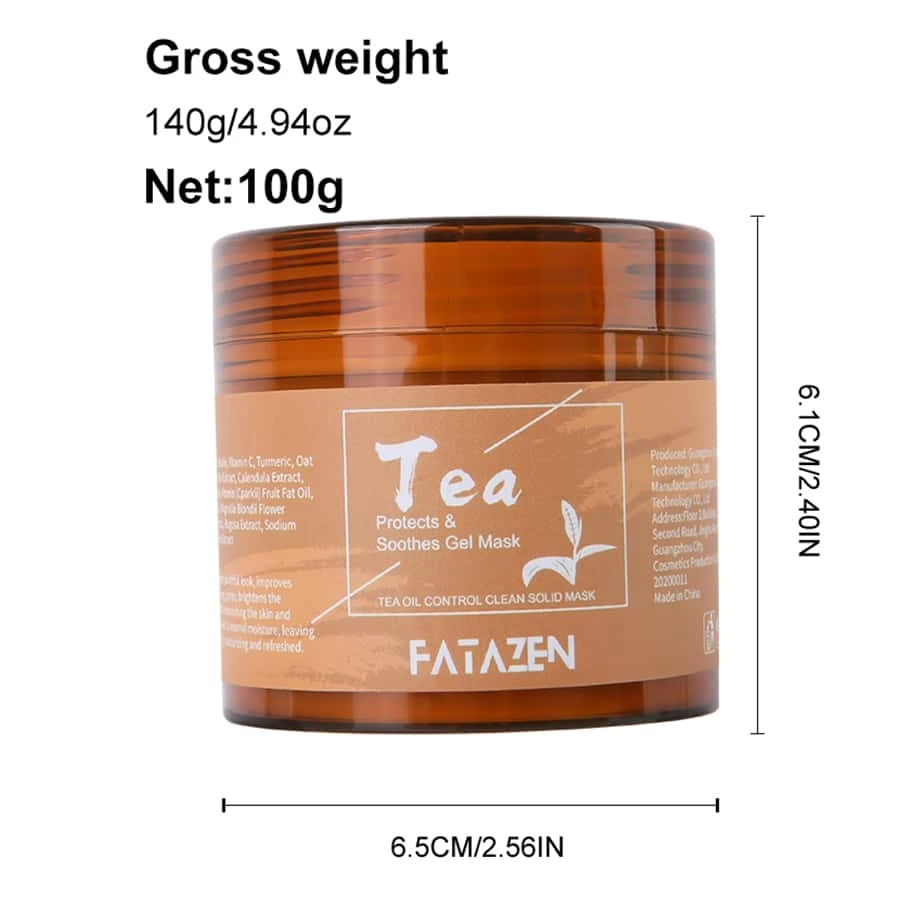 FATAZEN Beauty Products Deep Hydrating Black Tea Facial Jelly Clay Mask