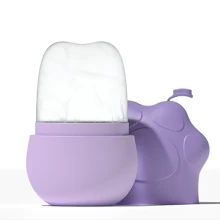 1 pieza Rodillo facial de hielo de silicona, rodillo facial de belleza de hielo, rodillo de hielo para cara, ojos y cuello, cuidado de la piel con rodillo de hielo, soporte de hielo para la cara, molde de silicona reutilizable para hielo facial - sin flores secas, spa, cuidado facial, regalo para chicas