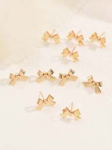 10pcs/set Bow DIY Earrings Accessory - Gold - View 15