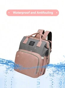 Diaper Bag Backpack With Changing Station, Multifunction Portable Waterproof Large Capacity Travel Baby Changing Bags, Baby Stuff Organizer, Baby Registry Search, Baby Diaper Bags For Girls, Baby Shower Gifts, Newborn Baby Essential Gifts - Pink - View 8