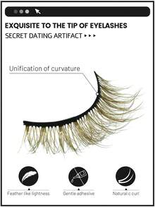 GROINNEYA 5 对棕色睫毛猫眼睫毛浓密睫毛漫画延长蓬松纤细假睫毛条化妆工具适合派对和舞蹈 - 眼尾拉長款 - 查看 4