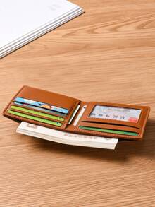 Men's Slim Wallet, Thin Bifold Wallet, Convenient Card Holder, Lightweight ID/Card Case, Unisex Coin Purse, Easy To Carry - Multicolor - View 9