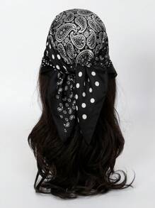 1pc Paisley Printed Bandana Headband Handbag Decoration Silk Square Scarf Suitable For Daily Use Bandana,Hair Band,Head Band Ideal For Dressing Up Your Look