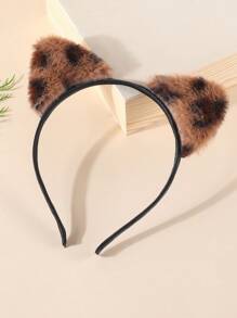 1/2/3/4 peças tiara feminina fofa e peluda com orelhas de gato e chita, faixa de cabelo curta de pelúcia da moda, faixas de cabelo felpudas com orelhas de leopardo pretas e brancas, acessórios para cosplay, presentes de festa e uso diário