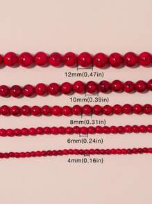 红绿松石石珠圆形散珠隔珠适用于珠宝制作DIY手链项链配件4 6 8 10毫米
