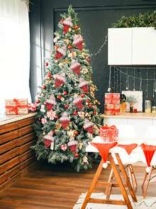 3PCS Đồ trang trí cây thông Noel màu đỏ chống vỡ bằng kem chống vỡ thích hợp cho trang trí tiệc cưới Giáng sinh - 3 CÁI Kem - Xem 7