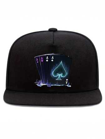 1pc 4-Pack Unisex Printed Hip-Hop Caps, Street Fashion Outdoor Sports Adjustable Baseball Snapback Hat