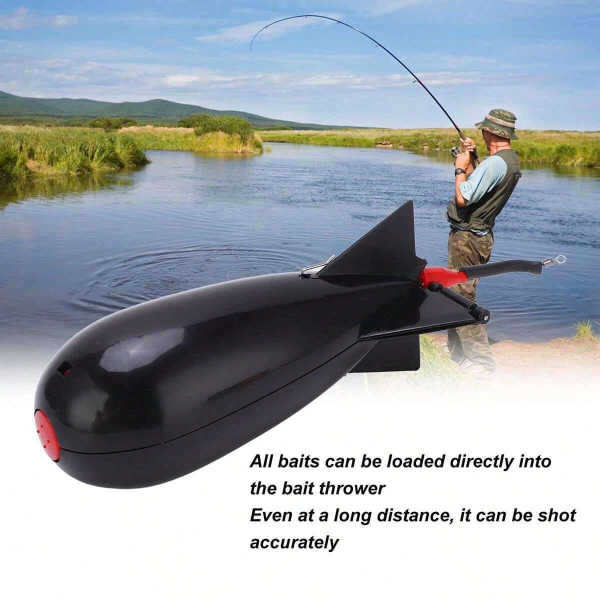 4 Piezas De Cebo Cohete Para Pesca De Carpa - Dispositivo De Lanzamiento De Cebo, Flotador, Rejilla Desmontable