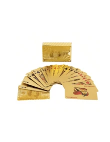 Waterproof Plastic Playing Cards Gold Metallic Gold - Vàng - Xem 7