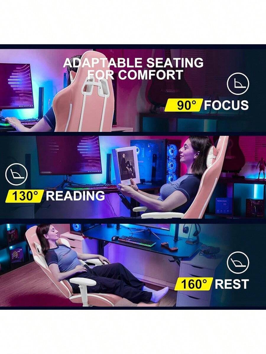 GTRACING Gaming Chair With Footrest, Ergonomic Computer Game Desk Chair