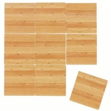9 piezas Piso de madera en miniatura para casa de muñecas: 1:12 mini cocina de 30X30MM, comedor, accesorios de decoración de escena de baño DIY