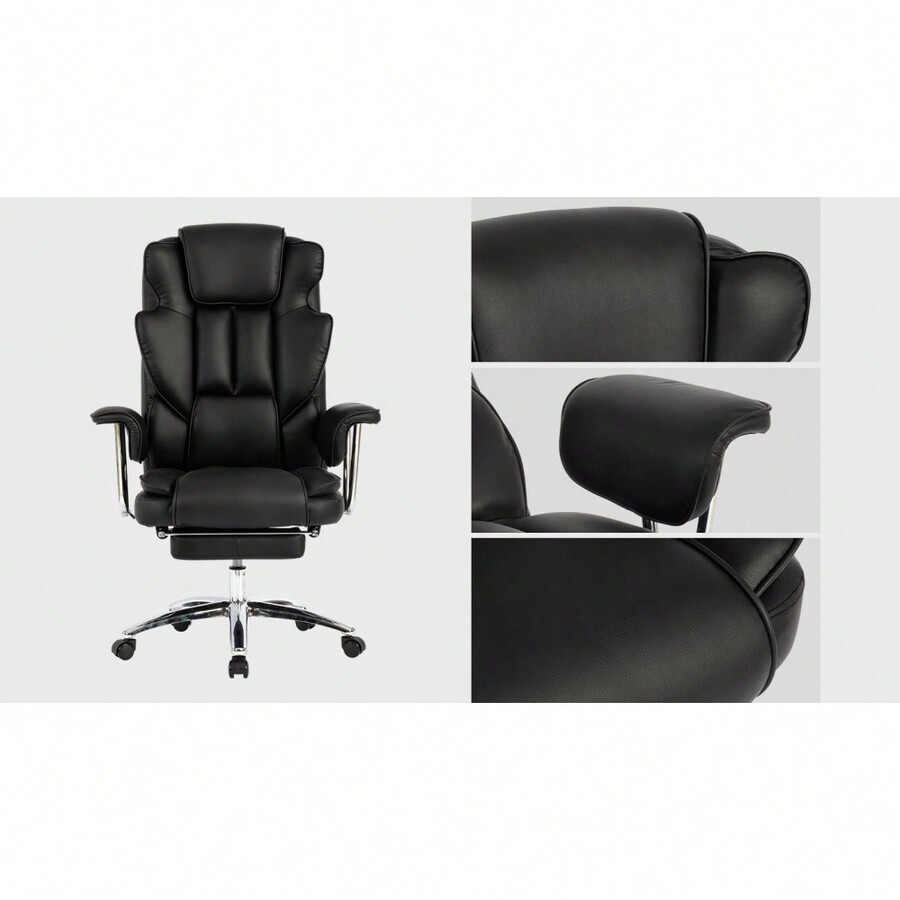 Office Chair, Big And Tall Executive Office Chair With Footrest