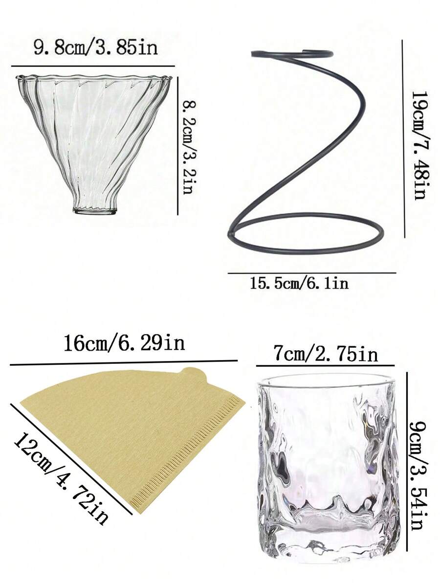 1 Coffee Cup Holder, Glass Funnel Filter Cup Holder, Snake Shaped
