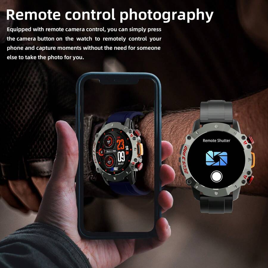 LOKMAT ZEUS 3 PRO Smartwatch IP68 Waterproof 1.39Inch Screen Heart